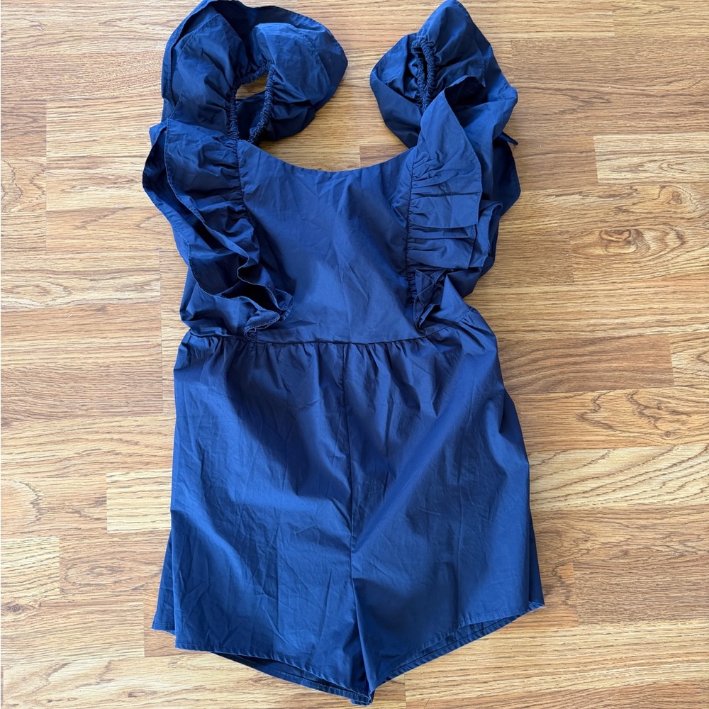 Navy Blue Ruffle Romper